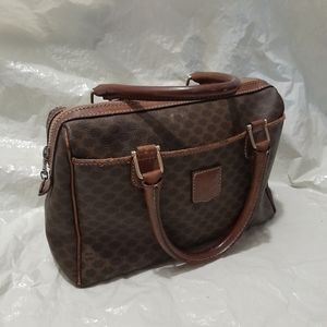 Celine Vintage Macadam PVC Leather Top Handle Luxury Women Handbag Bag